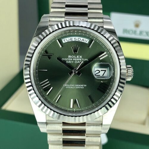 Rolex Day-Date 228239 Olive Green White Gold 40mm Replica - 2
