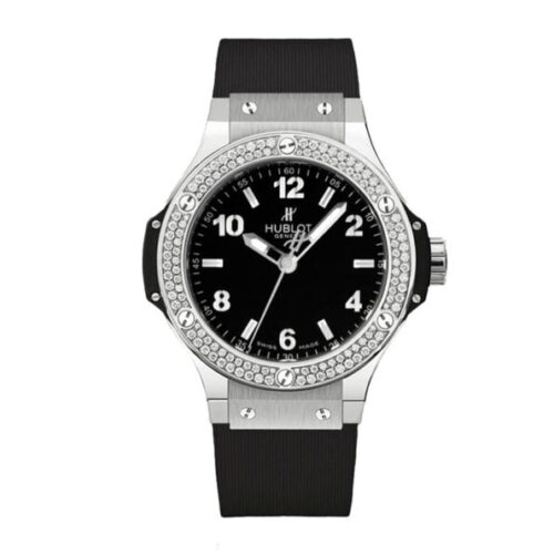 Hublot Big Bang Steel Black Dial Diamond Bezel Replica