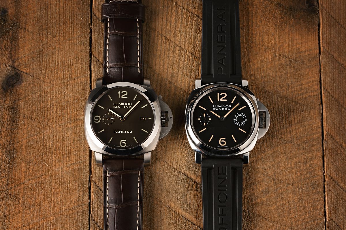Panerai Luminor Marina and Base style watches side by side